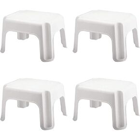 Rubbermaid Durable Plastic Roughneck Step Stool w/ 300-LB Weight Capacity, White (4-Pack)