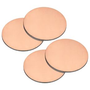 uxcell Pure Copper Sheet, 4pcs 2" x 0.08" 12 Gauge T2 Copper Metal Round Plate for Crafts, Electrical Repairs