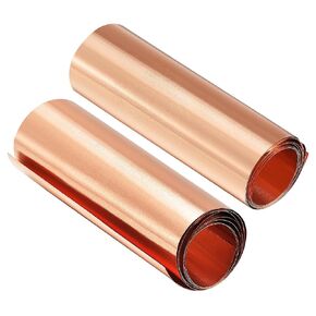 uxcell Copper Sheet Roll, Metal Foil Plate 1000mm x 100mm x 0.01mm 2pcs