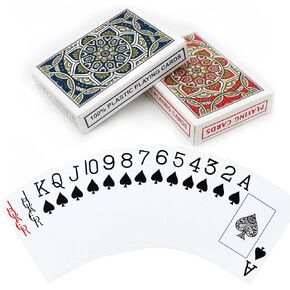 Plastic Playing Cards 6 Pack Waterproof Poker Cards,6 Decks of Playing Cards Bulk Set,Jumbo Index Playing Cards for Adults Seniors,Standard Poker Size Cards Games for Blackjack,Euchre,Canasta