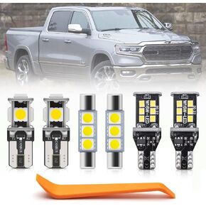nsautolighting 12 قطعة مجموعة مصابيح LED داخلية بيضاء لـ 2003 2004 2005 2006 2007 2008 دودج رام 1500 2500 3500 خريطة قبة قناع أضواء صندوق السيارة فائقة السطوع 6000K مصابيح إضاءة LED داخلية + أداة تثبيت