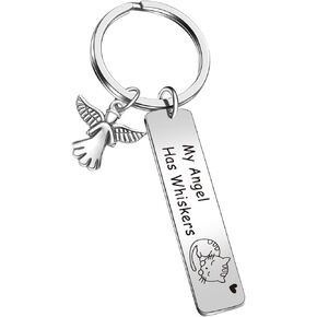 JIUSHUN Cat Bereavement Keychain Cat Loss Sympathy Gift For Cat Owner Keychain Cat Memorial Gift Cat Loss Gifts