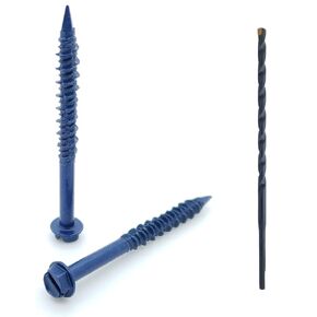 100 Qty 3/16" x 2-1/4" Hex Head Diamond Tip Concrete Screws to Anchor Masonry, Block & Brick (BCP488)