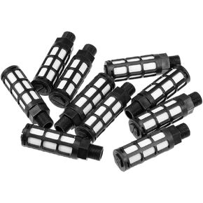 uxcell Plastic Pneumatic Muffler Exhaust Air Line Silencer 3/8 PT Black, 10pcs