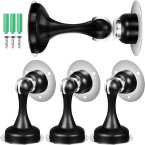 KALLORY 4pcs Magnet Door Stoppers, 2 Ways Installation Door Stop No Drilling Door Catch Magnetic Door Holder for Home