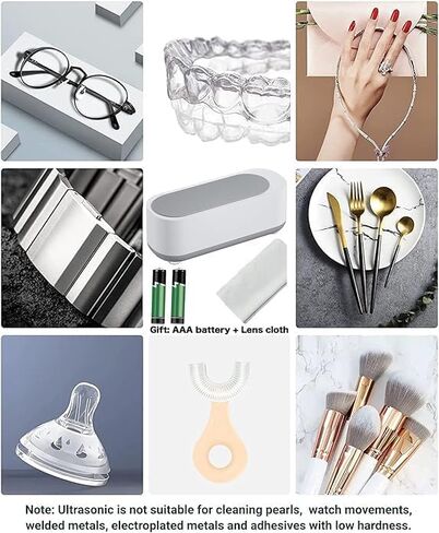 Ultrasonic Jewelry Cleaner - Protable Professional Ultrasonic Cleaner Machine for Jewelry, Ring, Silver, Retainer, Eyeglass, Watches, Coins in Kuwait