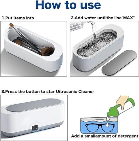 Ultrasonic Jewelry Cleaner - Protable Professional Ultrasonic Cleaner Machine for Jewelry, Ring, Silver, Retainer, Eyeglass, Watches, Coins in Kuwait