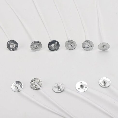 500 قطعة من فتائل الشموع، 6 بوصات مشمعة مسبقًا لصنع الشموع، فتيل قطني طويل لشمع الصويا مع قاعدة معدنية - شمعة يمكنك صنعها بنفسك in Kuwait