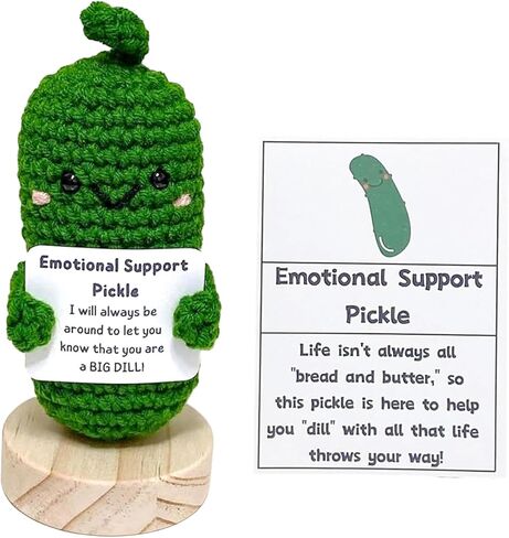 utosday Emotional Support Pickled Cucumber Gift, Handmade Mini Funny Emotional Support Pickled Cucumber Gift Cute Handwoven Ornaments for Birthdays Gifts (1) in Saudi Arabia