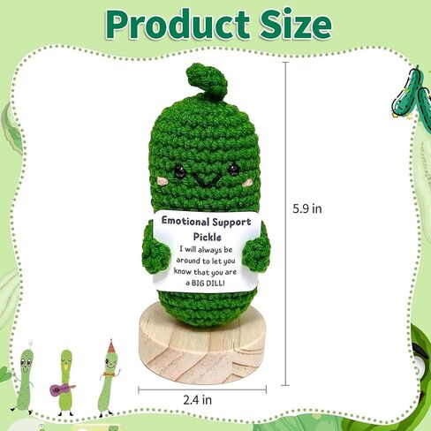 utosday Emotional Support Pickled Cucumber Gift, Handmade Mini Funny Emotional Support Pickled Cucumber Gift Cute Handwoven Ornaments for Birthdays Gifts (1) in Saudi Arabia