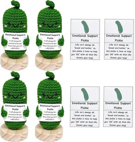 utosday Emotional Support Pickled Cucumber Gift, Handmade Mini Funny Emotional Support Pickled Cucumber Gift Cute Handwoven Ornaments for Birthdays Gifts (1) in Saudi Arabia