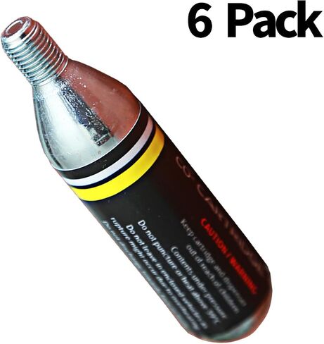 Jetscream 6 x 16g Bike Threaded CO2 Cartridges | 16 Gram C02 Cartridge Threaded for All co2 Bike Tire Inflators | Refill co2 Cylinder Fits Bike CO2 Pump |CO2 Cartridges 16g Threaded in Saudi Arabia