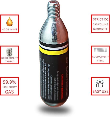Jetscream 6 x 16g Bike Threaded CO2 Cartridges | 16 Gram C02 Cartridge Threaded for All co2 Bike Tire Inflators | Refill co2 Cylinder Fits Bike CO2 Pump |CO2 Cartridges 16g Threaded in Saudi Arabia