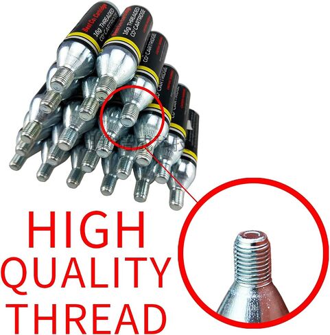 Jetscream 6 x 16g Bike Threaded CO2 Cartridges | 16 Gram C02 Cartridge Threaded for All co2 Bike Tire Inflators | Refill co2 Cylinder Fits Bike CO2 Pump |CO2 Cartridges 16g Threaded in Saudi Arabia