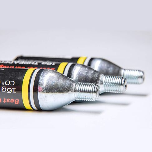 Jetscream 6 x 16g Bike Threaded CO2 Cartridges | 16 Gram C02 Cartridge Threaded for All co2 Bike Tire Inflators | Refill co2 Cylinder Fits Bike CO2 Pump |CO2 Cartridges 16g Threaded in Saudi Arabia