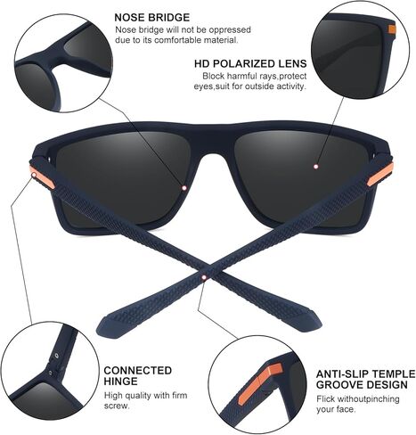 نظارات شمسية مستقطبة من POLARKING للرجال نظارات شمسية رياضية كلاسيكية خفيفة الوزن بإطار مربع للحماية من الأشعة فوق البنفسجية نظارات صيد عصرية in Kuwait