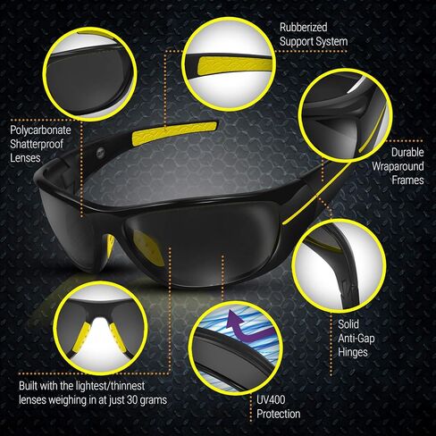 Day/Night Driving Glasses - Chopper - Night Driver Clearer Vision Motorcycle Riding Running Biking - TAC Anti Glare in Saudi Arabia