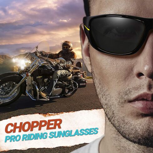 Day/Night Driving Glasses - Chopper - Night Driver Clearer Vision Motorcycle Riding Running Biking - TAC Anti Glare in Saudi Arabia