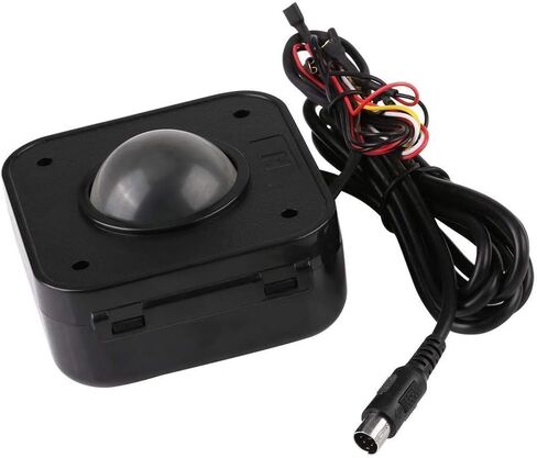 ماوس كرة التتبع Kipokalor Arcade، ماوس كرة التتبع LED المضيء مقاس 4.5 سم، موصل PS/2 PCB للممرات باللون الأسود in Kuwait