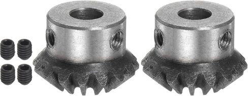 2pcs Bevel Gear 1M 16 Teeth 10mm Shaft Hole 1:1 Tapered Bevel Pinion Gear 45# Steel 1.5 Module 90 Degree Steering Gear, for Hardware Mechanical Rotation in Saudi Arabia