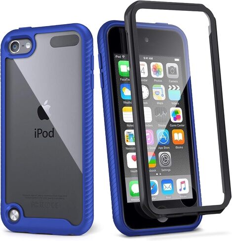 حافظة IDweel لجهاز iPod Touch الجيل السابع، حافظة ممتصة للصدمات مدمجة في واقي شاشة شديد التحمل للحماية الكاملة غطاء هجين مقاوم للصدمات لجهاز iPod Touch 5/6/7th Generation، أزرق in Saudi Arabia