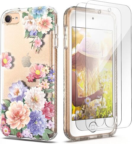 حافظة IDweel لجهاز iPod Touch الجيل السابع، حافظة ممتصة للصدمات مدمجة في واقي شاشة شديد التحمل للحماية الكاملة غطاء هجين مقاوم للصدمات لجهاز iPod Touch 5/6/7th Generation، أزرق in Kuwait