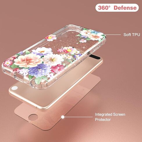 حافظة IDweel لجهاز iPod Touch الجيل السابع، حافظة ممتصة للصدمات مدمجة في واقي شاشة شديد التحمل للحماية الكاملة غطاء هجين مقاوم للصدمات لجهاز iPod Touch 5/6/7th Generation، أزرق in Kuwait