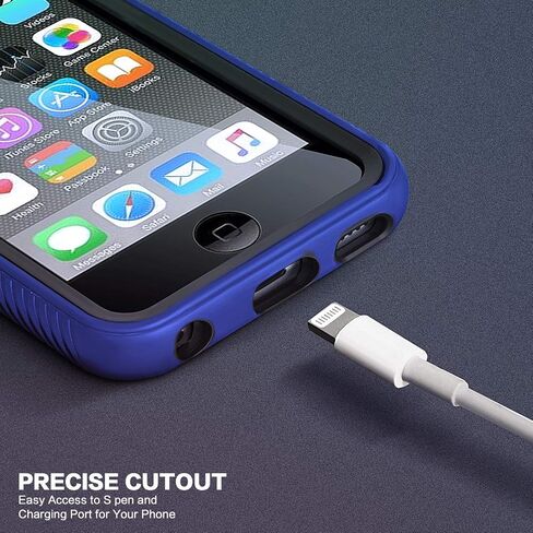 حافظة IDweel لجهاز iPod Touch الجيل السابع، حافظة ممتصة للصدمات مدمجة في واقي شاشة شديد التحمل للحماية الكاملة غطاء هجين مقاوم للصدمات لجهاز iPod Touch 5/6/7th Generation، أزرق in Saudi Arabia
