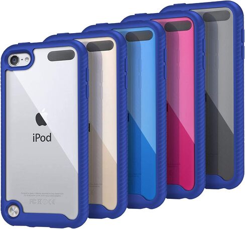 حافظة IDweel لجهاز iPod Touch الجيل السابع، حافظة ممتصة للصدمات مدمجة في واقي شاشة شديد التحمل للحماية الكاملة غطاء هجين مقاوم للصدمات لجهاز iPod Touch 5/6/7th Generation، أزرق in Saudi Arabia
