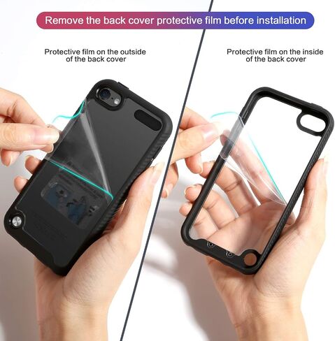 حافظة IDweel لجهاز iPod Touch الجيل السابع، حافظة ممتصة للصدمات مدمجة في واقي شاشة شديد التحمل للحماية الكاملة غطاء هجين مقاوم للصدمات لجهاز iPod Touch 5/6/7th Generation، أزرق in Saudi Arabia