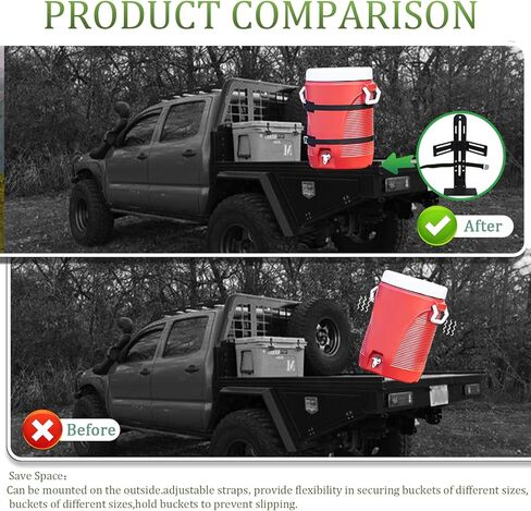 رف مقطورة مبرد المياه Hoqqf، رف تثبيت مبرد المياه سعة 5 جالون للمركبات الترفيهية والشاحنات والعربة وUTV وممر المناظر الطبيعية وبعض جزازات العشب in Kuwait