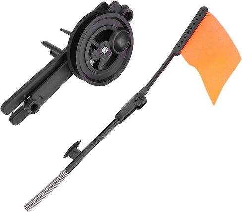 Ice Fishing Rod, Ice Fishing Rod Tip-Up Compact Metal Pole Orange Flag Angler Tackle Accessory in Kuwait