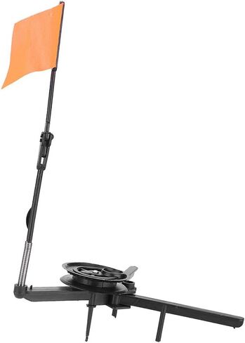 Ice Fishing Rod, Ice Fishing Rod Tip-Up Compact Metal Pole Orange Flag Angler Tackle Accessory in Kuwait