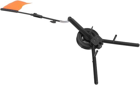 Ice Fishing Rod, Ice Fishing Rod Tip-Up Compact Metal Pole Orange Flag Angler Tackle Accessory in Kuwait