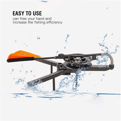 Ice Fishing Rod, Ice Fishing Rod Tip-Up Compact Metal Pole Orange Flag Angler Tackle Accessory in Kuwait