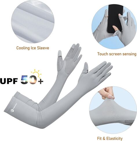 قفازات Bawnhaw للأشعة فوق البنفسجية للوقاية من الشمس للنساء، قفازات قيادة صيفية لتبريد الذراع، أصابع كاملة، غير قابلة للانزلاق، شاشة لمس لركوب الدراجات في الهواء الطلق in Kuwait