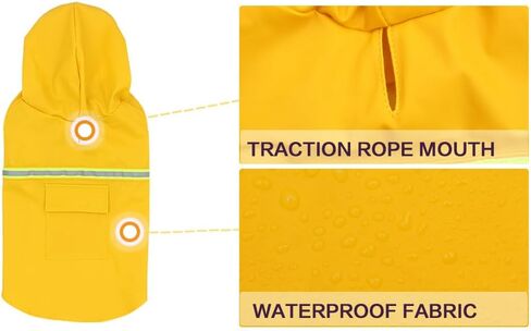 Dog Raincoats Hooded, Waterproof Slicker Rain Poncho Jacket for Medium and Large Dog, with Reflective Strip in Saudi Arabia