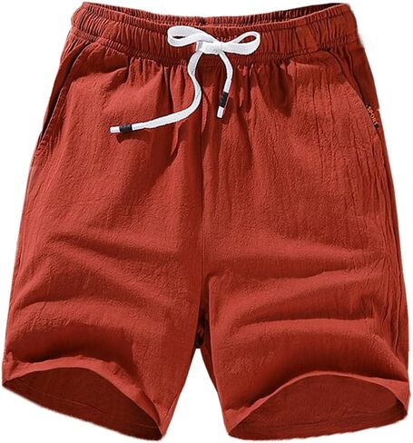 Nopuper Mens Cotton Linen Shorts 5 Inch Inseam Summer Beach Shorts Lightweight, Breathable, Soft in Saudi Arabia