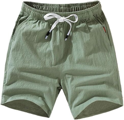 Nopuper Mens Cotton Linen Shorts 5 Inch Inseam Summer Beach Shorts Lightweight, Breathable, Soft in Saudi Arabia