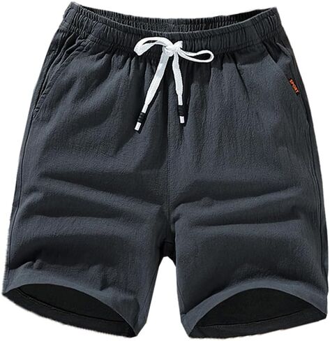 Nopuper Mens Cotton Linen Shorts 5 Inch Inseam Summer Beach Shorts Lightweight, Breathable, Soft in Saudi Arabia