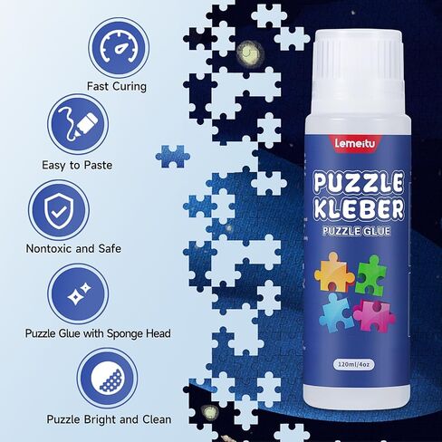 Jigsaw Puzzle Glue for 1000/1500/3000 Pieces Puzzles, Non-Toxic PVA Glue, Adhesive Glue, Quick Dry,120ML,1 Pack in Saudi Arabia