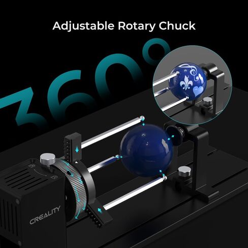 Creality Rotary Kit Pro, Laser Rotary Roller 3 in 1 Multi-Function Engraving Accessories for Laser Engraver, Jaw Chuck Rotary for Engraving Wine Glass, Baseball Bat, Ring and Most Cylindrical Objects in Saudi Arabia