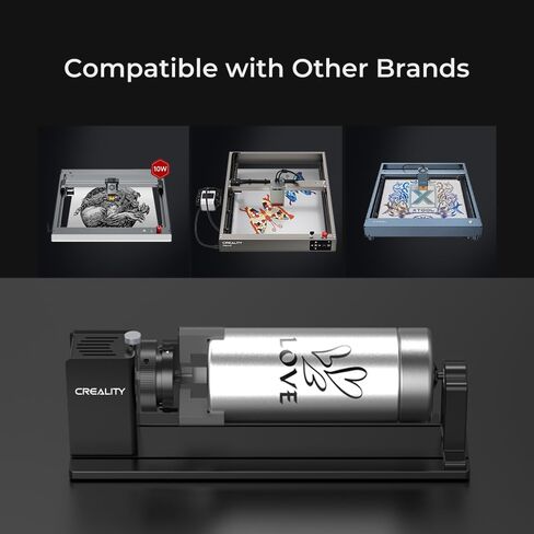 Creality Rotary Kit Pro, Laser Rotary Roller 3 in 1 Multi-Function Engraving Accessories for Laser Engraver, Jaw Chuck Rotary for Engraving Wine Glass, Baseball Bat, Ring and Most Cylindrical Objects in Saudi Arabia