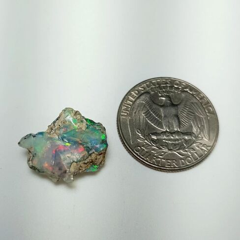 SGM Shop™ Natural Black Ethiopian Opal Rough 3.4 Cts Single Piece Raw Fire Crystals Play of Colors Black Opal October Birthstone Loose Gemstone Jewelry Making Healing Chakra Wire Wrapping Crystals in Kuwait