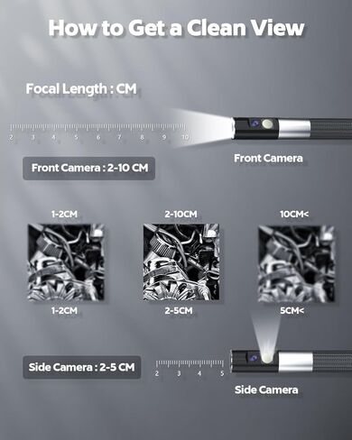 كاميرا منظار صناعي بعدسة مزدوجة من SKYBASIC قابلة للدوران 360 درجة في اتجاهين، شاشة 5.0 بوصة IPS HD Borescope IP67 كاميرا ثعبان مقاومة للماء لفحص أنابيب الصرف الصحي مع بطاقة 8+1 خفيفة 32 جيجابايت وحقيبة حمل - 5 أقدام in Kuwait