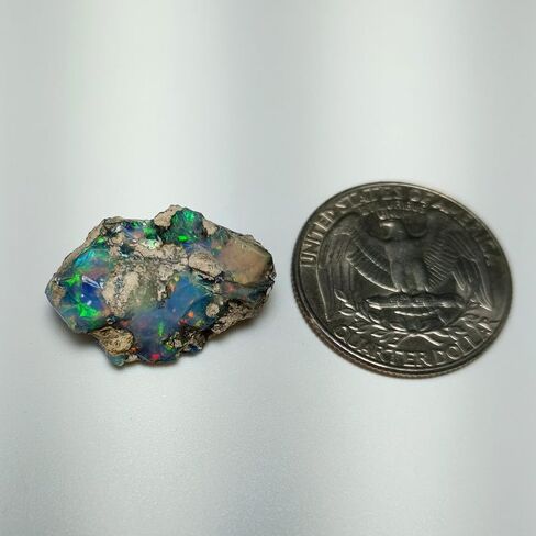 SGM Shop™ Natural Black Ethiopian Opal Rough 3.4 Cts Single Piece Raw Fire Crystals Play of Colors Black Opal October Birthstone Loose Gemstone Jewelry Making Healing Chakra Wire Wrapping Crystals in Kuwait