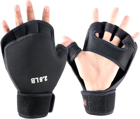 Weighted Hand Gloves 5lb(2.5lb Each), Soft Iron Fitness Gloves, Washable, for Gym Boxing Swimming Strength Training in Kuwait