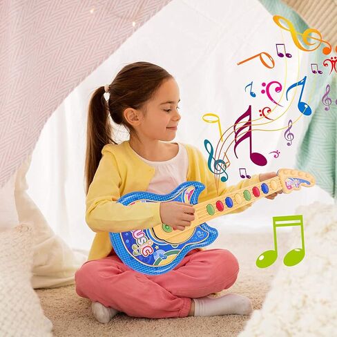 Coherny Microphone Guitar Musical Set for Kids Guitar Toy with Microphone Electric Guitar with Music Lights and Sounds Multiple Modes for Boys and Girls Gift Kits 19Inch (Pink) in Saudi Arabia