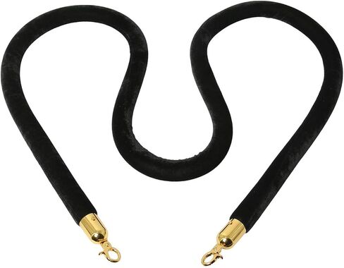 YaeGarden 2-Pack Velvet Stanchion Rope 6.5Ft Stanchion الطابور حاجز حبل مخملي حبل التحكم في الحشود حبل حاجز (أسود) in Saudi Arabia