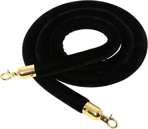 YaeGarden 2-Pack Velvet Stanchion Rope 6.5Ft Stanchion الطابور حاجز حبل مخملي حبل التحكم في الحشود حبل حاجز (أسود) in Kuwait